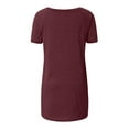 thumbnail image 3 of hirigin Women's Short Sleeve V-Neck Loose T-Shirt Cut Relaxed Solid Color T-Shirt Top, 3 of 4