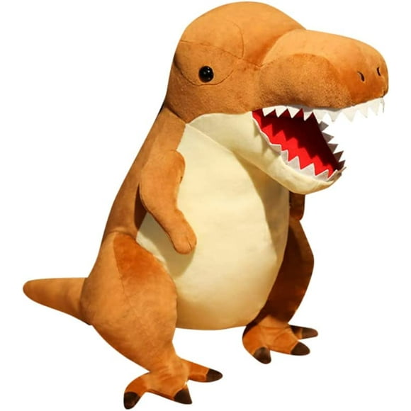 Cartoon Cute Dinosaur Plush Toys Stuffed Real Life TriceratopsTyrannosaurus Animal Doll Simulation Long-Necked Dragon Boys Gift (Brown,70-80cm/27-31inch)