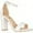 White, variant on Women Chunky Heeled Ankle Strap Sandals Elegant Single Band Buckle Decor Sandals High Heel Sandals Open Toe Ankle Strap Sandals Heels