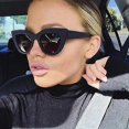 thumbnail image 3 of Vintage Cat Eye Sunglasses Woman Retro Brand Cateye Shades Sunglasses Gradient Mirror Plastic Frame, 3 of 5