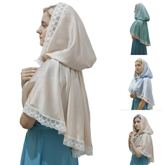 ZZwxWA Wedding Pray Scarf for Hot Lightweight Shawl with Lace Trim for Ladies Mother Wedding Party Sunproof Supplies