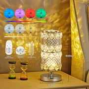 Crystal Table Lamp with Rechargeable RGB Bulb, 15 Color Modes, Remote Control Ambient Light for Bedroom, Living Room, Bar and Nightstand