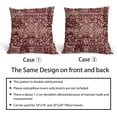 thumbnail image 5 of Burgundy Red Boho Throw Pillow Covers 18x18 Inch Bohemian Carpet Ethnic Decorative Square Pillow Cases Bohemian Vintage Floral Cushion Covers Farmhouse Home Decor For Sofa Couch Outdoor Set of 2, 5 of 6