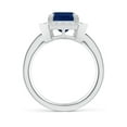 thumbnail image 6 of Angara Natural 3.4 Ct. Blue Sapphire with Diamond Halo Ring in 14K White Gold for Women (Ring Size: 12), 6 of 9