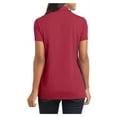 thumbnail image 2 of Womens Cotton Touch Performance Polyester/Spandex Polo T-Shirt Chili Red X-Small, 2 of 6