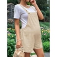thumbnail image 2 of Women'S Summer Casual Bib Short Overalls Loose Linen Jumpsuit Beach Outfits Travel Vacation Clothes  L, 2 of 6