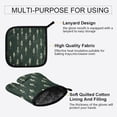 thumbnail image 3 of Yayeee Oven Mitts and Pot Holder Set of 2 Heat Resistant Kitchen Gloves Baking Hot Pad, Dark Green Plants, 3 of 5