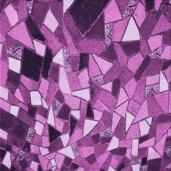 Ahgly Company Machine Washable Indoor Square Transitional Dark Magenta Purple Area Rugs, 5' Square