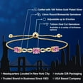 thumbnail image 2 of Gem Stone King 18K Yellow Gold Plated Silver Bracelet Pink and White Moissanite (2.72 Cttw), 2 of 5