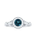 thumbnail image 5 of Rosec Jewels London Blue Topaz Vintage Inspired Engagement Ring for Women - Blue Topaz Diamond Ring - AAA Grade - With Jewelry Box, 18K White Gold, US 9.00, 5 of 9