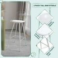 thumbnail image 3 of Clear Bar Stools Set of 2 Up to 180 Lbs, Modern Tall Acrylic Bar Chair with Metal Legs, Kitchen Island Chairs with Back and Footrest, Upholstered Counter Stools for Dining Room, Kitchen - Silver, 3 of 16