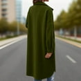 thumbnail image 4 of RYRJJ Trench Coat Women Single Breasted Long Wool Coat Business Notch Lapel Overcoat Oversized Casual Fall Winter Peacoat(Army Green,XXL), 4 of 4