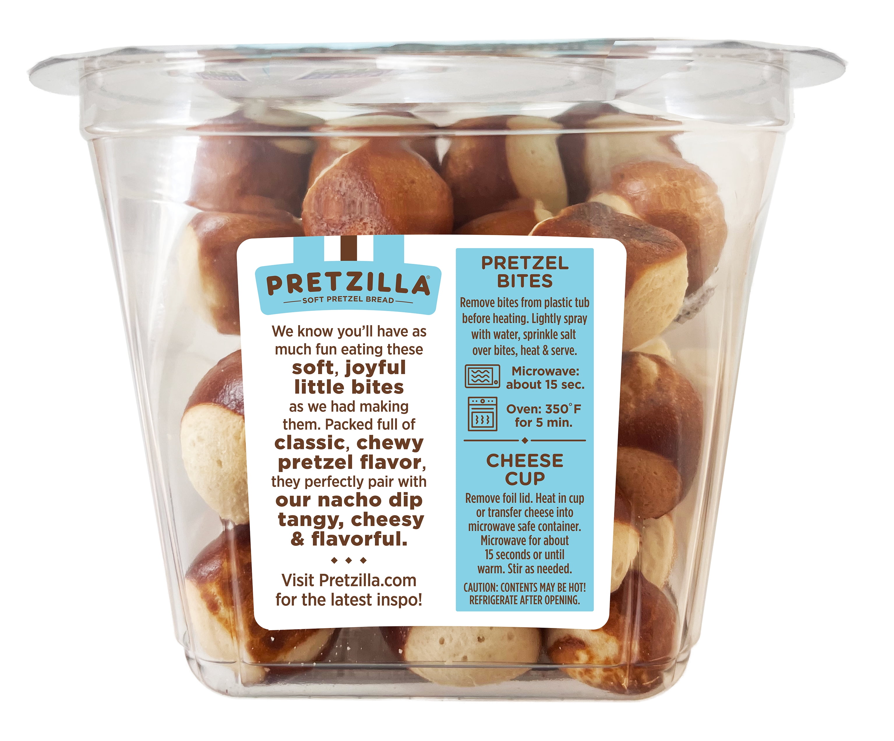 Pretzilla Soft Pretzel Bread Bites with Nacho Cheese Cup and Salt Packet, Shelf-stable, 12.3 oz