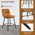 thumbnail image 5 of Dycanpo 24”H Bar Stools Set of 3, Double-Layer Upholstered, for Home Kitchen, Whiskey Brown, 5 of 7