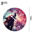 thumbnail image 2 of 14 Inch Wall Clock Battery Operated Silent Clock Decorative for Office, Kitchen, Outdoor, Living Room，Wolf and Starry Night Sky Style, 2 of 4