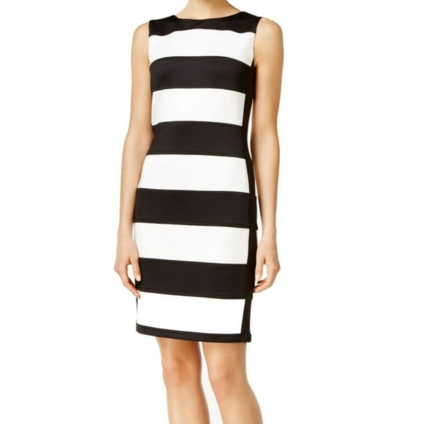 Calvin Klein - Calvin Klein NEW White Black Women's Size 4 Striped ...