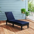 thumbnail image 4 of Gymax Lot de 2 Chaises Longues de Patio Inclinables avec Dossier Réglable à 3 Positions et Coussin Noir et Bleu, 4 of 10