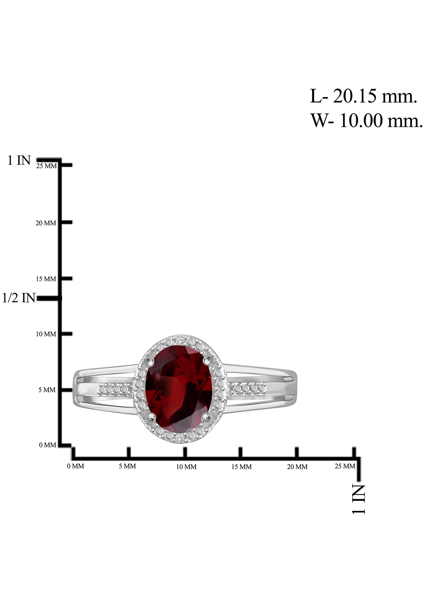 JewelersClub 1 1/2 Carat T.G.W Garnet And White Diamond Accent Sterling Silver Ring