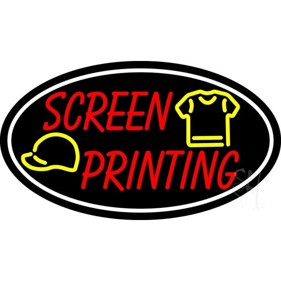 Screen Printing Oval LED Neon Sign 13 x 24 - inches, Clear Edge Cut Acrylic Backing, with Dimmer - Bright and Premium built indoor LED Neon Sign for Computer & Electronics store decor.