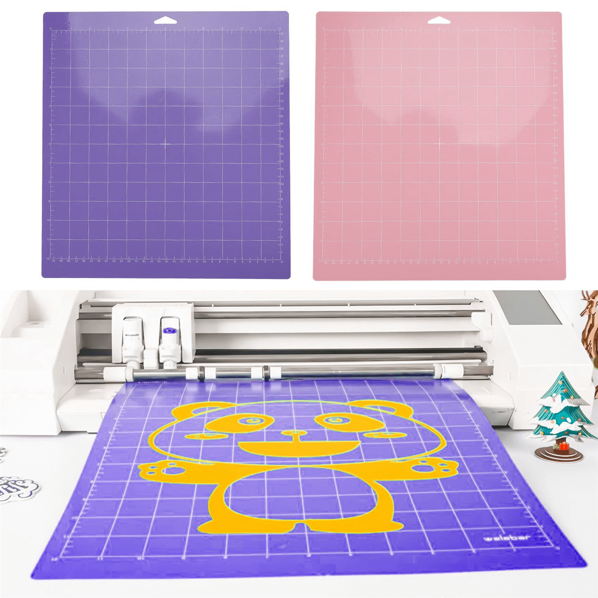 8 Pcs Mixed Color PVC Cutting Mat Grid Cutting Pads Cutting Plotter Pad Replacement Accessories for Maker/Cameo 4
