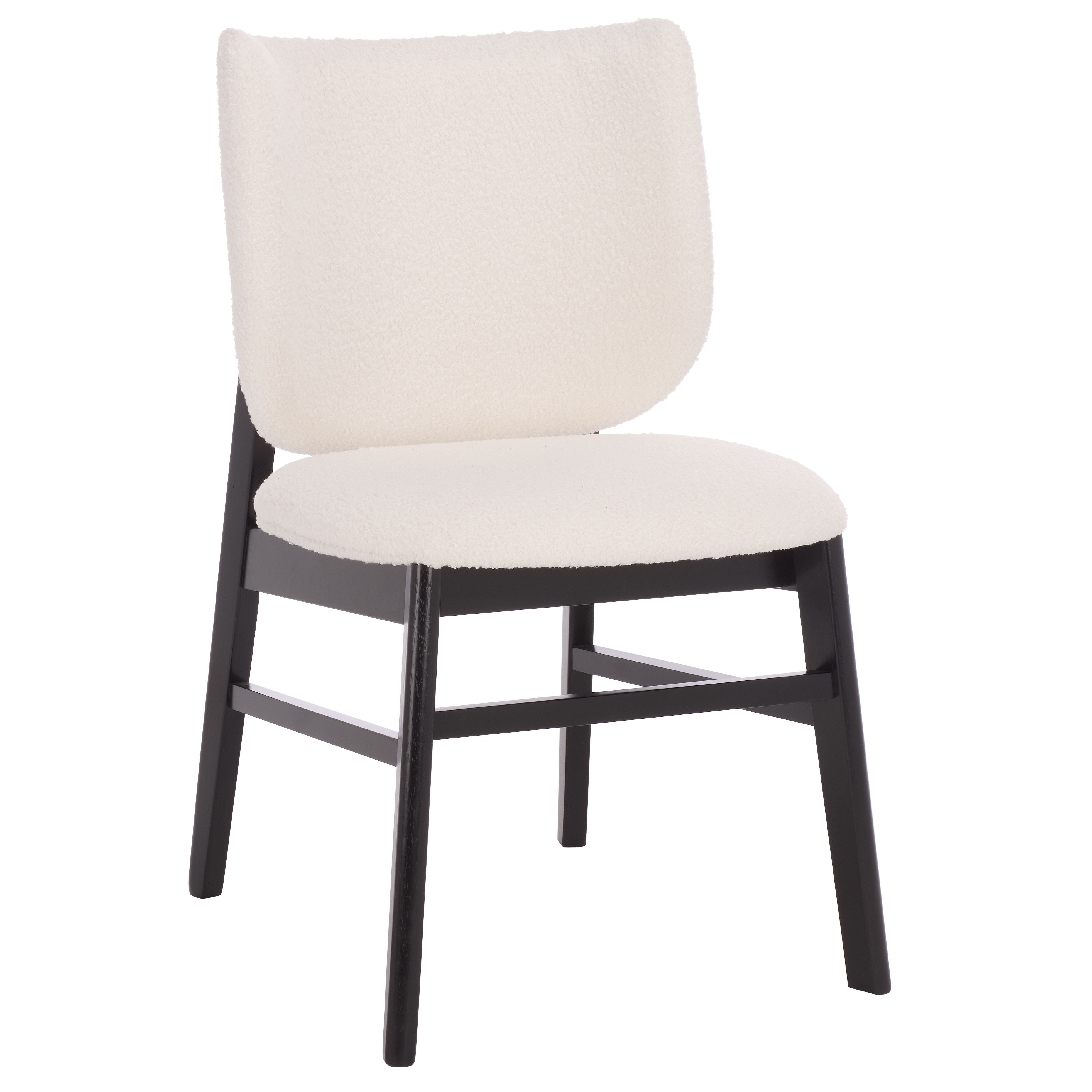 Safavieh Norman Modern Fabric and Rubberwood Dining Side Chairs, White / Black