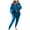 Blue, variant on Yeaiivve Women's 2 Piece Outfits Fall Knit Lounge Sets V Neck Cardigan Sweaters Wide Leg Pants Tracksuit Set Army Green M