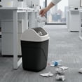 thumbnail image 4 of Floleo 13.7 Inch Swing Top Trash Can, Small Bathroom Office Garbage Bin with Lid, Odor Control Kitchen Wastebasket for Home, Black Plastic Step Can 5 Gallon, 4 of 6