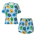 thumbnail image 4 of Lsque Cartoon Monster Women's Short-Sleeved Pajama Set - 2 Piece Soft and Lightweight Sleepwear Set-Medium, 4 of 9