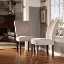 Ayana Chenille Parson Chair, Set of 2, Silver Grey