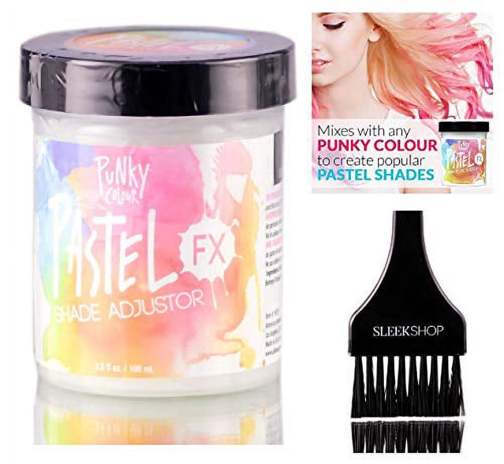 PUNKY COLOUR Pastel FX Shade Adjustor, The Original SEMI-PERMANENT Conditioning Hair Color Dye by Jerome Russell (w/Sleek Tint Brush) Haircolor 3.5 oz / 100 ml (Pastel FX Shade Adjustor) - image 2 of 2
