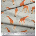 thumbnail image 3 of Soimoi Gray Rayon Fabric Giraffe Forest Fabric Prints by Yard 58 Inch Wide, 3 of 3