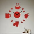 thumbnail image 3 of Diy Wall Clock, 20X20 Inch Red Coffee Themed Silent Quartz Clock With Coffee Cup Designs, For Kitchen Living Room Bedroom Coffee Shop Decor, 3 of 4