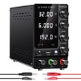 thumbnail image 1 of KUAIQU Indicador de potencia variable Fuente de alimentación regulada de 32 V y 6 A con puerto USB y interruptor de salida Negro, 1 of 7