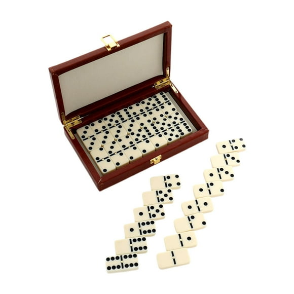 Shengyu Ensemble de Dominos Complet 28 Pcs Jeu de Dominos en Mélamine Ensemble Élégant en Boîte pour Soirées de Jeux en Famille