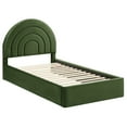 thumbnail image 5 of Platform Bed Frame, Twin, Green, Velvet, Hotel Bedroom, Modern Contemporary, HB38099, 5 of 9