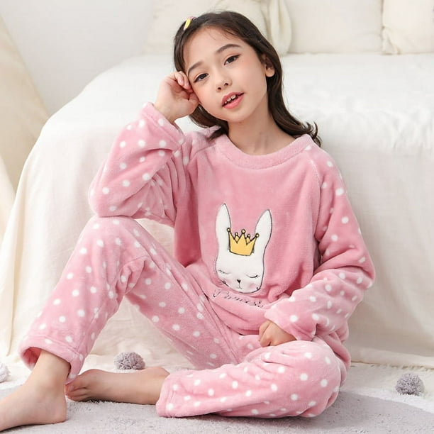 Winter Children Plush Pajamas Warm Flannel Teenager Sleepwear Boys Girl Loungewear Coral Fleece Kids Pijamas Homewear Pyjama Set