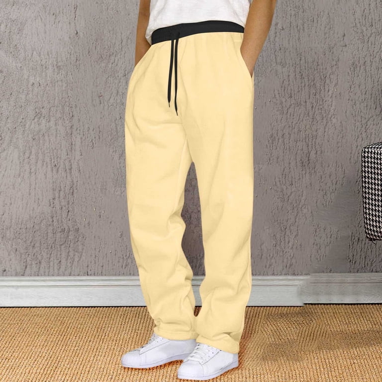 Sweat Pants for Mens Baggy Expandable Waist Heavyweight Cargo