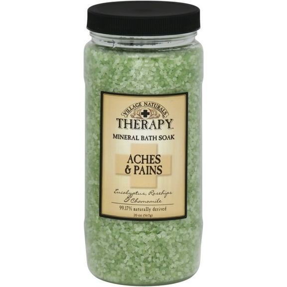 Village Naturals Therapy Mineral Bath Soak Aches & Pains 20 oz (Pack of 3)
