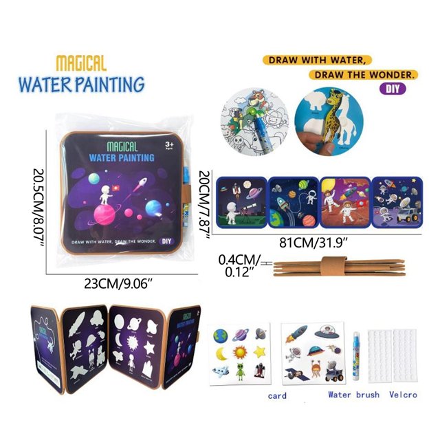 Sale Today Clearance! Folding Water Drawing Book Children's Early Education Puzzle Graffiti Drawing Book DIY
