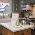thumbnail image 6 of Metal Hanging Christmas Tree Wind Spinner - Festive White Line Design with American Flag Accents for Yard and Garden Decor, 6 of 7