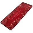 thumbnail image 6 of GZHJMY Kitchen Rugs,Dark Red Xmas Snowflakes Non Slip Washable Cushioned Carpets Polyester AntiFatigue Comfort Porch Floor Mat Doormat Christmas Decoration, 39"x20", 6 of 7