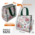 thumbnail image 3 of Pioneer Flower Floral Print Pattern Insulated Lunch Bag for Women & Adults,Large Portable Soft Cooler Lunch Bag,Thermal Food Storage Tote with Pearl Cotton,8.66L,8.75x5.75x9.5 Inch, 3 of 6