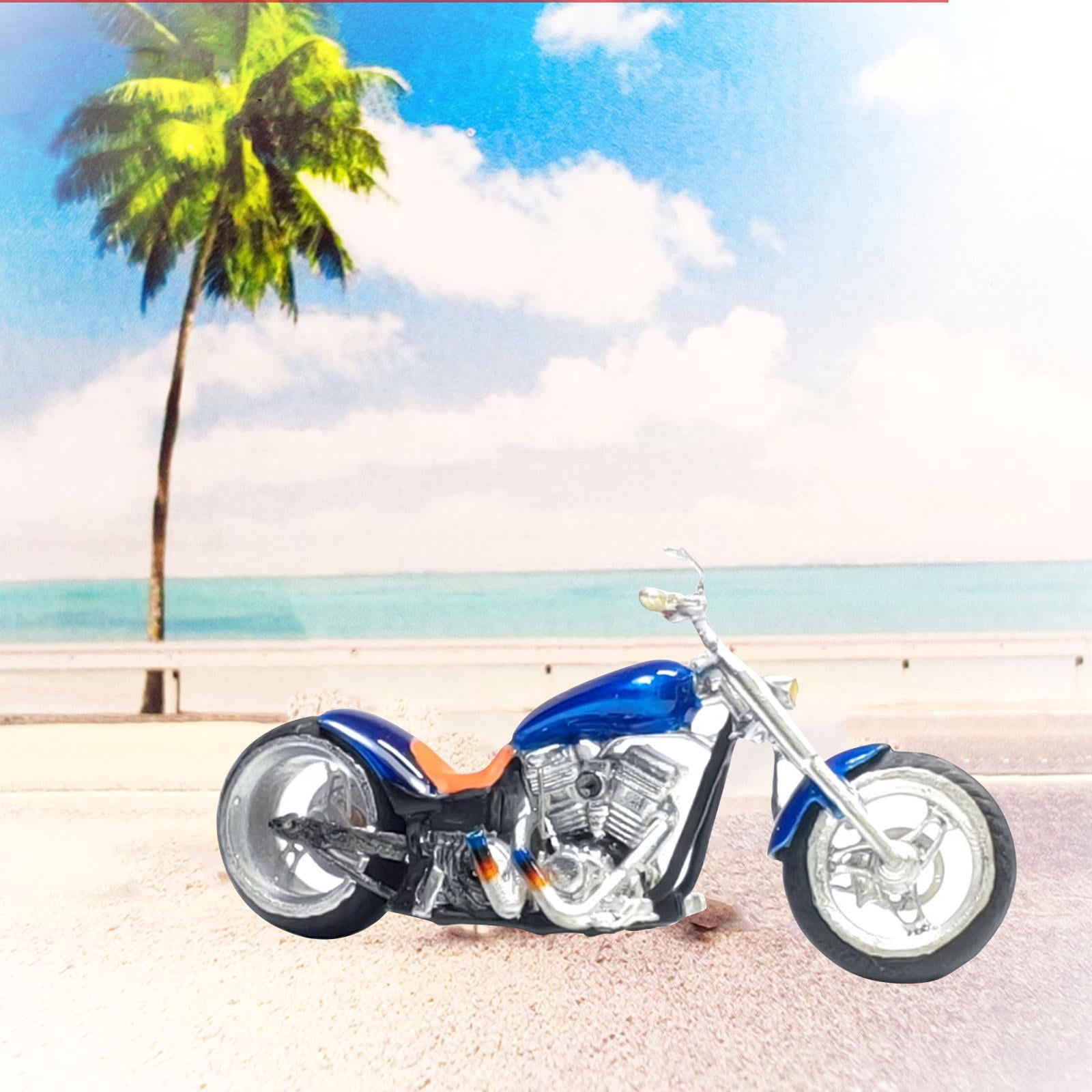LeeQinersw 1/64 Miniature Motocycle Figurines Diorama Figurines for Railroad Scene Building Blue