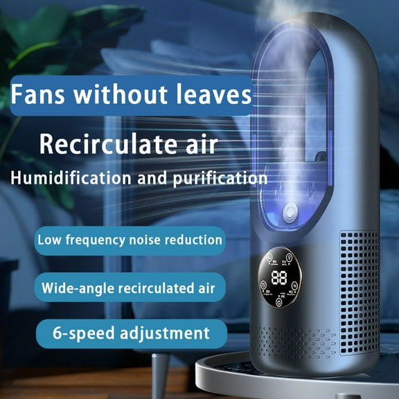 3-in-1 Portable Air Conditioner Fan - USB Powered Personal Cooler with 6 Speeds & Timer, 7-Color Lights - Mini Cooling Fan for Office, Bedroom, Dorm, Outdoor Use