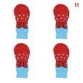 thumbnail image 1 of 4 Pairs Pet Socks Cotton Non-skid Animals Paw Pet Traction Control Socks Non-Slip Paw Protector Protector Floor Sock for Indoor Traction Control, Red, M, 1 of 9