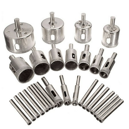 

TINYSOME Emery Drill Bit Set 30PCS H01e Sa- Set with H01e Sa- Guide Jig Fixture Suitable for Ceramic /Marble/Glass/Tile