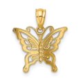 thumbnail image 3 of Auriga 14K Yellow Gold Diamond-cut Butterfly Pendant for Women (Length - 18mm, Width - 15mm), 3 of 6