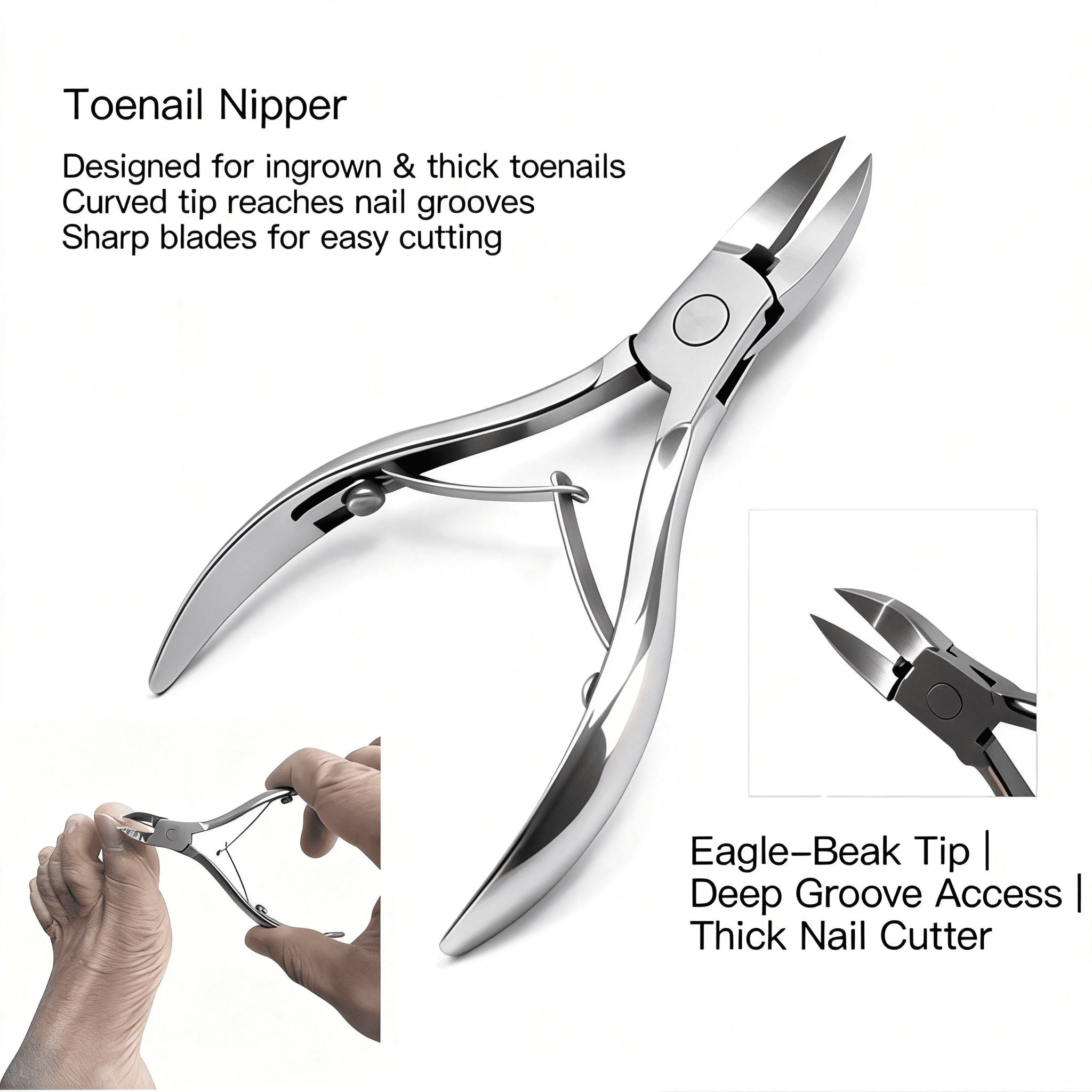 Nail Clippers Set Fingernail and Toenail Clipper Cutters, Manicure Pedicure Kit Stainless Steel 10pcs Professional Grooming Kits, Nail Care Tools with Portable Leather Case for Men or Women