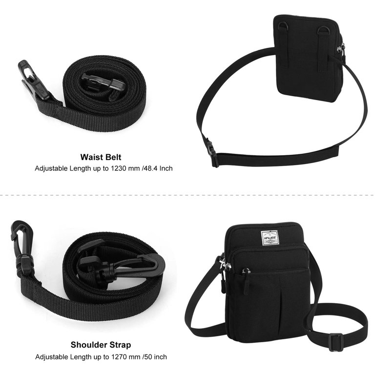  Black Belt Bag for Women Fashion Waist Fanny Packs Detachable Belt  Chain Crossbody Purse Handbag, Large : Clothing, Shoes & Jewelry