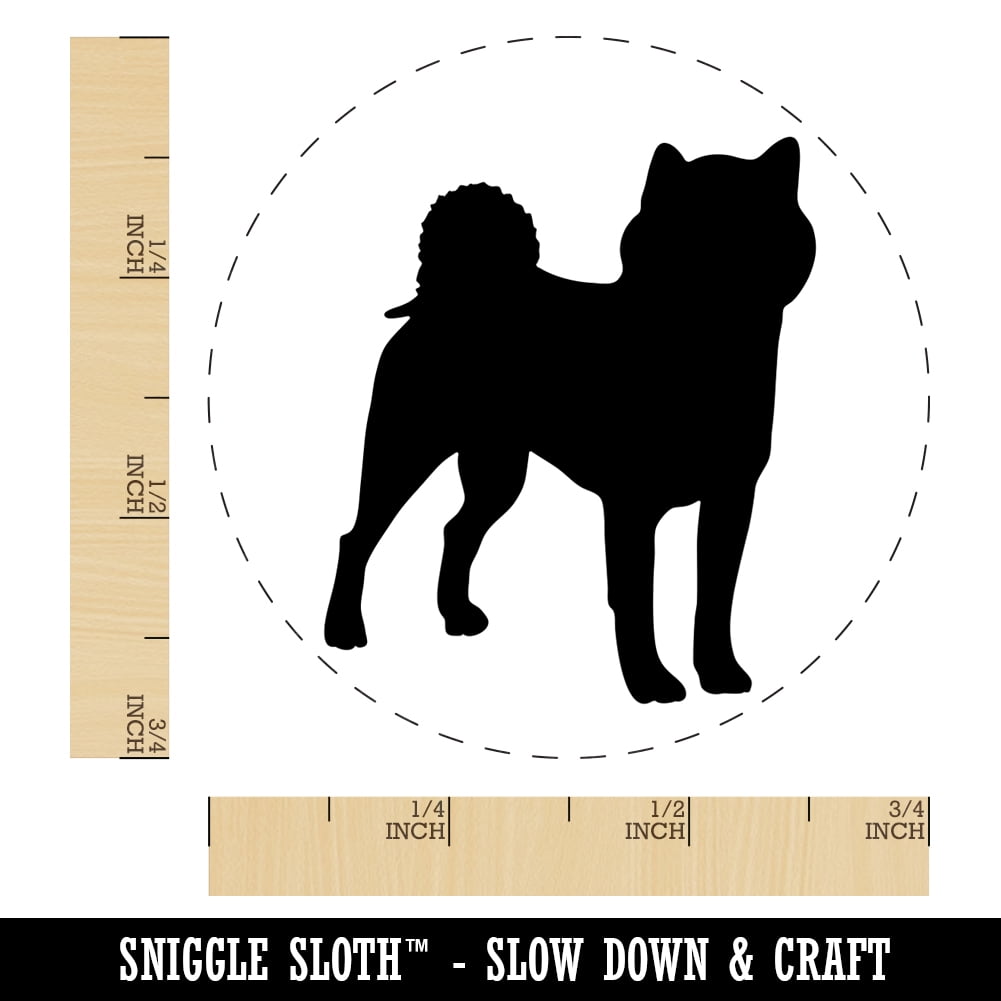 Shiba Inu Dog Solid Self-Inking Rubber Stamp Ink Stamper - Black Ink - Small 3/4 Inch